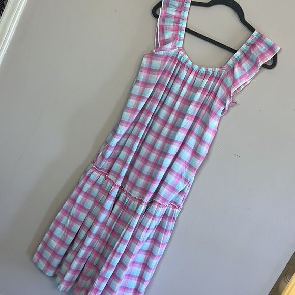 NWT Simply Southern Pink and Blue Midi Sundress - Size Large - Picture 1 of 10